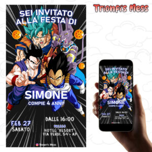 DRAGON BALL – invito di compleanno digitale