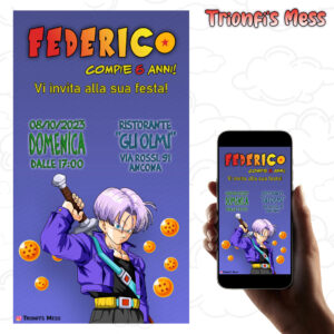 DRAGON BALL - invito di compleanno digitale